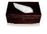 Victoire jewellery box in numbered edition, natural ebony with clear crystal, large size natural ebony - Lalique